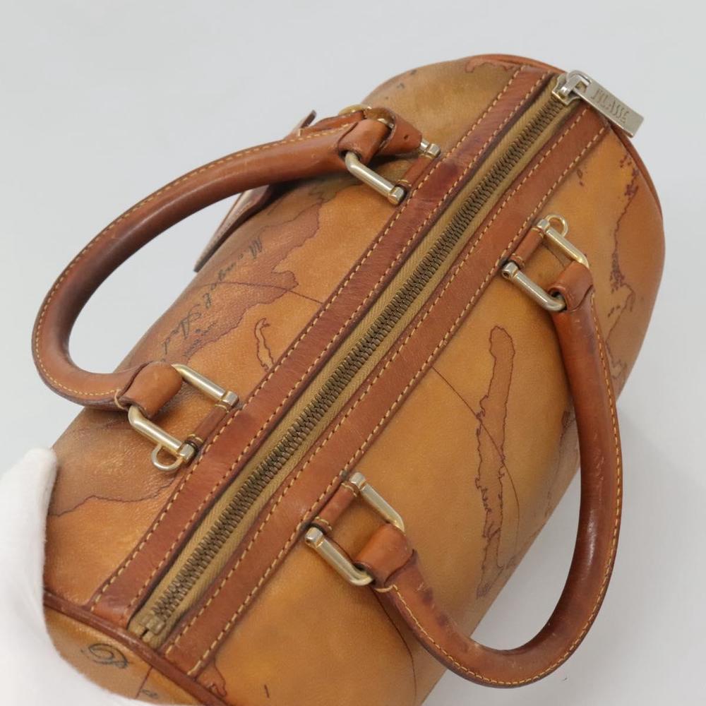 PRIMA CLASSE Hand Bag Leather PVC Brown Gold Auth gh134 - Picture 6 of 16